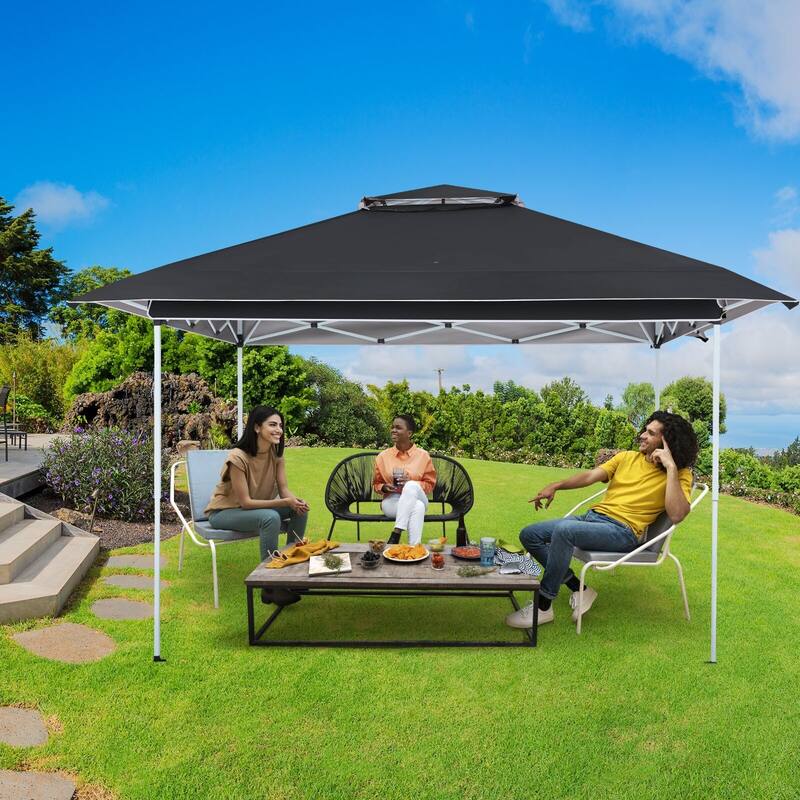 AVAWING 12x12 ft Black Pop-up Canopy Tent Easy Setup Party Tent - Black