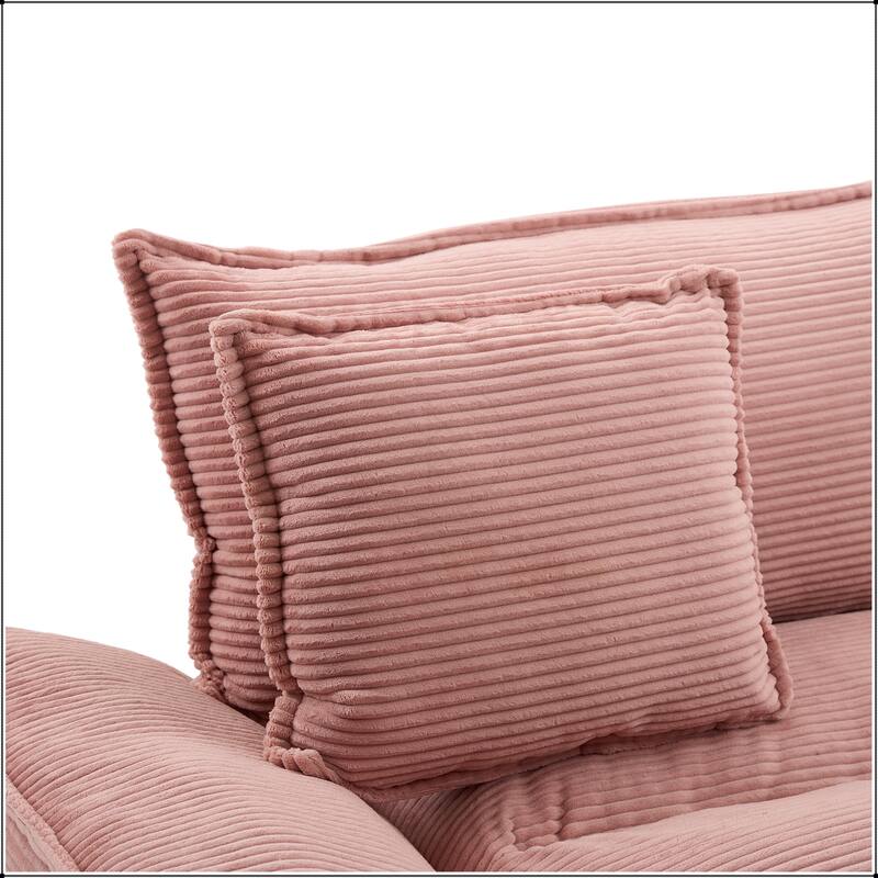 Corduroy Sofa Sleeper with Pillows