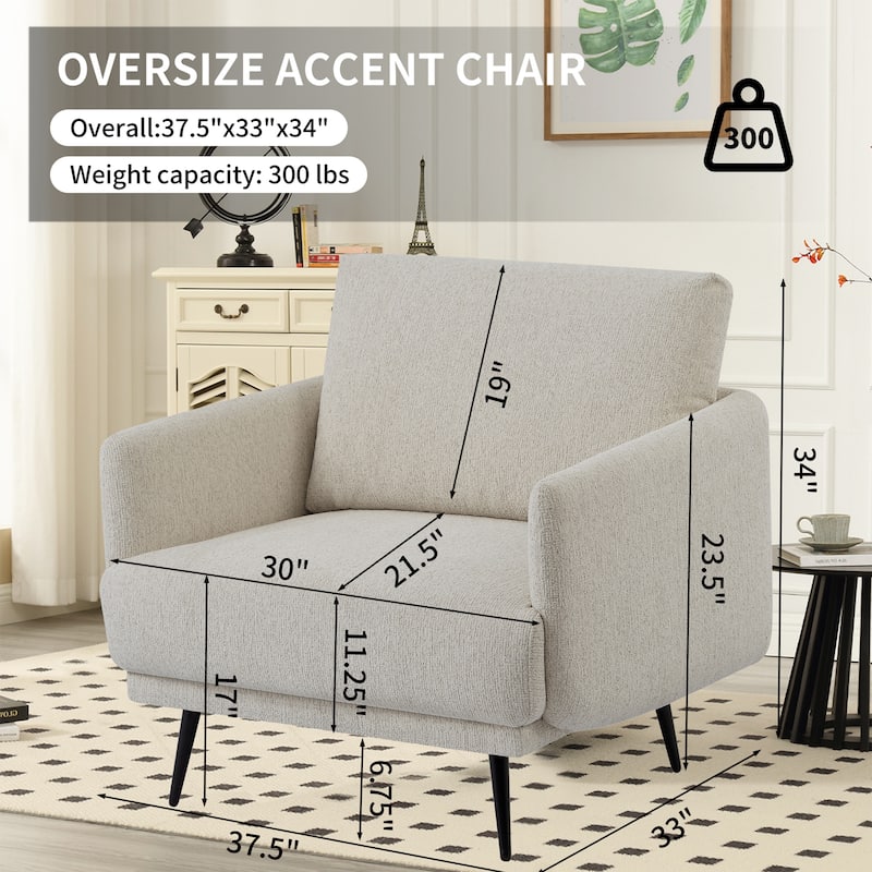 Karaka 37.5"W Oversized Armchair Leisure Sofa Accent Chair (Set of 2)