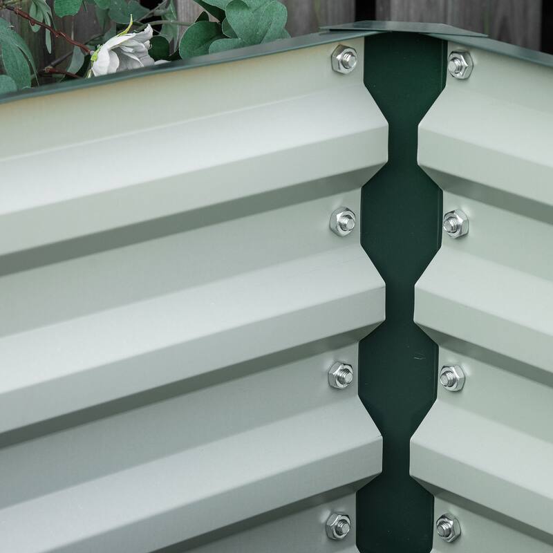 Outsunny 2' x 2' x 1' 2-Piece Raised Garden Bed Box with Steel Frame for Vegetables, Flowers, & Herbs, Green