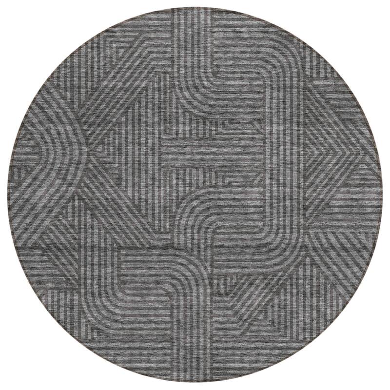 HomeRoots Abstract Transitional Rectangle Outdoor Rug
