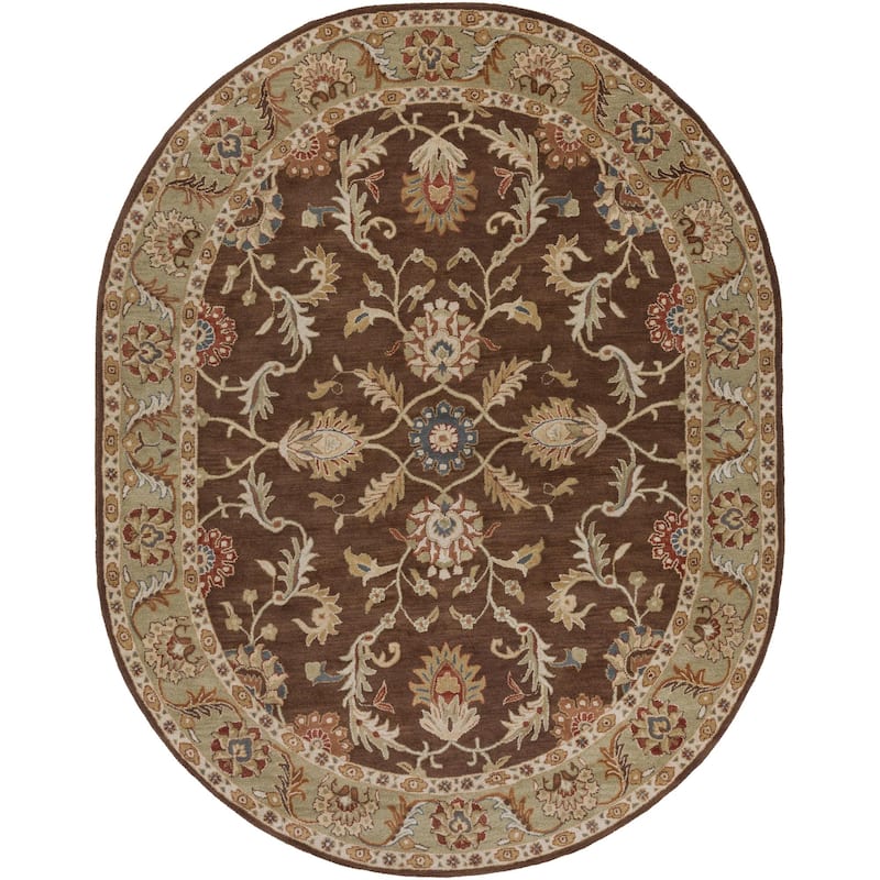 Livabliss Caesar Hand Tufted Traditional Border Wool Area Rug