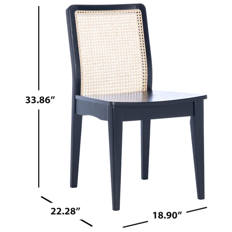 SAFAVIEH Lurline Coastal Rattan Dining Chair (Set of 2) - 18.9" W x 22.3" L x 33.9" H - 19Wx22Dx34H