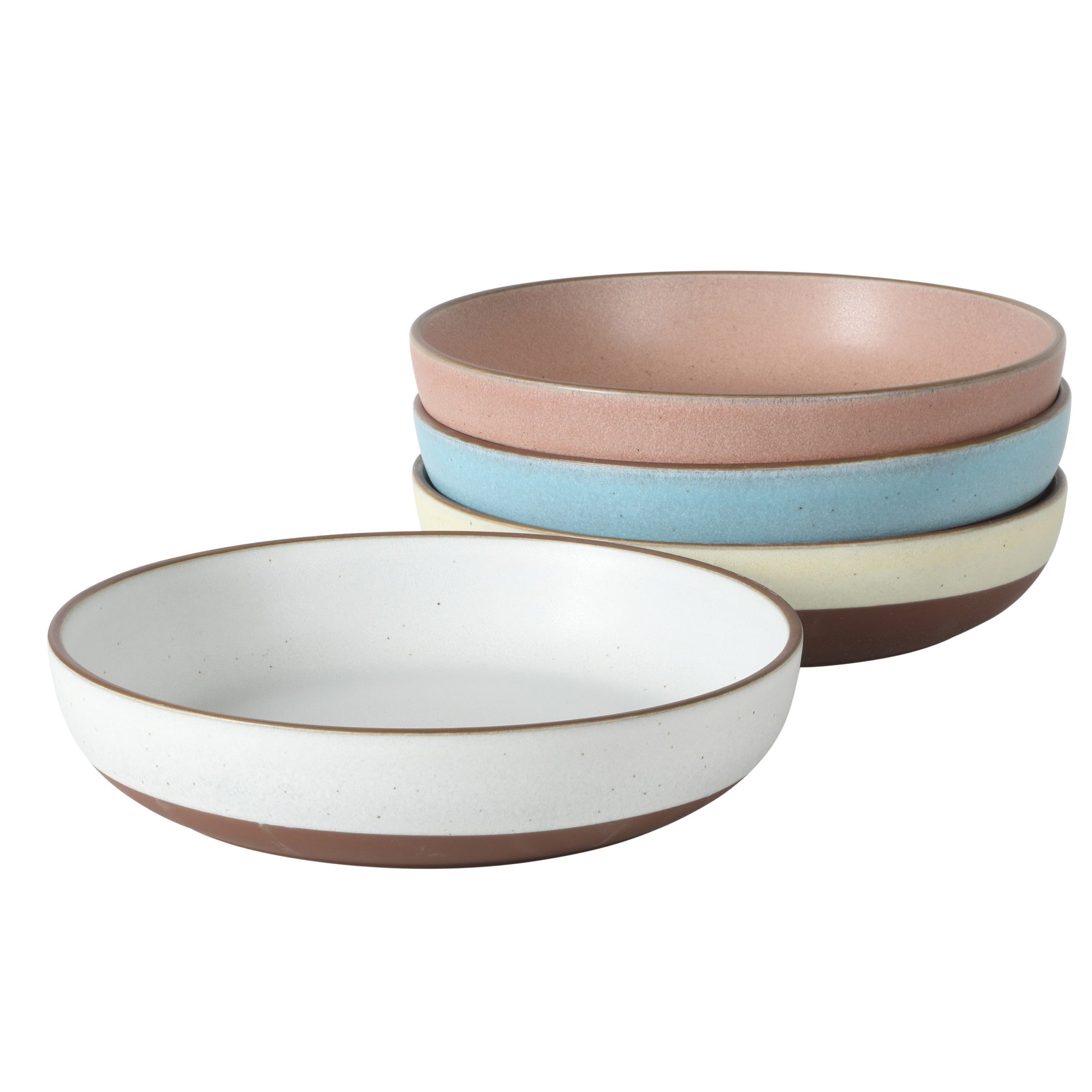 Gibson Elite William Crest 4 Piece Dinner Bowl Set, 8.5" Round Stoneware Reactive Glaze Finish, Large Soup, Pasta & Salad Bowls
