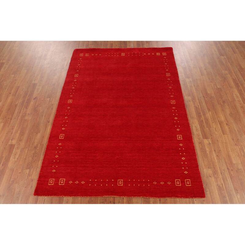 Tribal Gabbeh Indian Area Rug Handmade Contemporary Wool Carpet - 5'6"x 7'9"