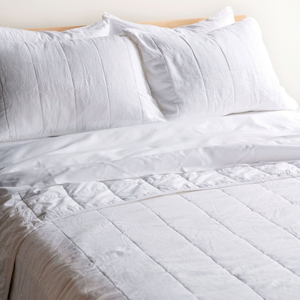 French Linen Box Stitch Quilt by BOKSER HOME