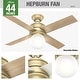 preview thumbnail 11 of 23, Hunter 44" Hepburn Ceiling Fan with LED Light Kit and Wall Control, Vintage, Transitional, Contemporary