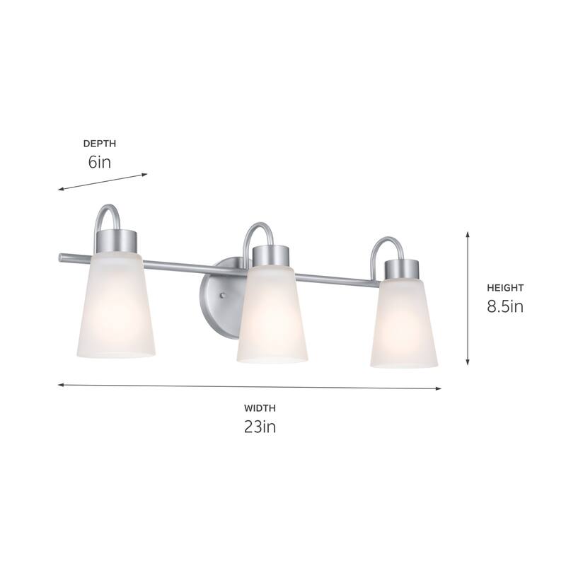Kichler Lighting Erma 23 in. 3-Light Traditional Bathroom Vanity Light