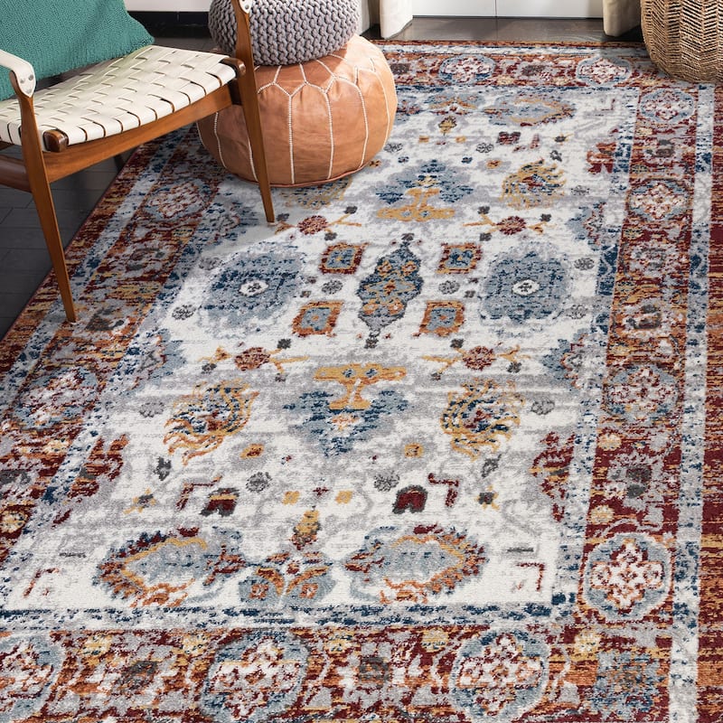Alvia Xyryl Floral Area Rug - 8'9" x 11'9" - Brown