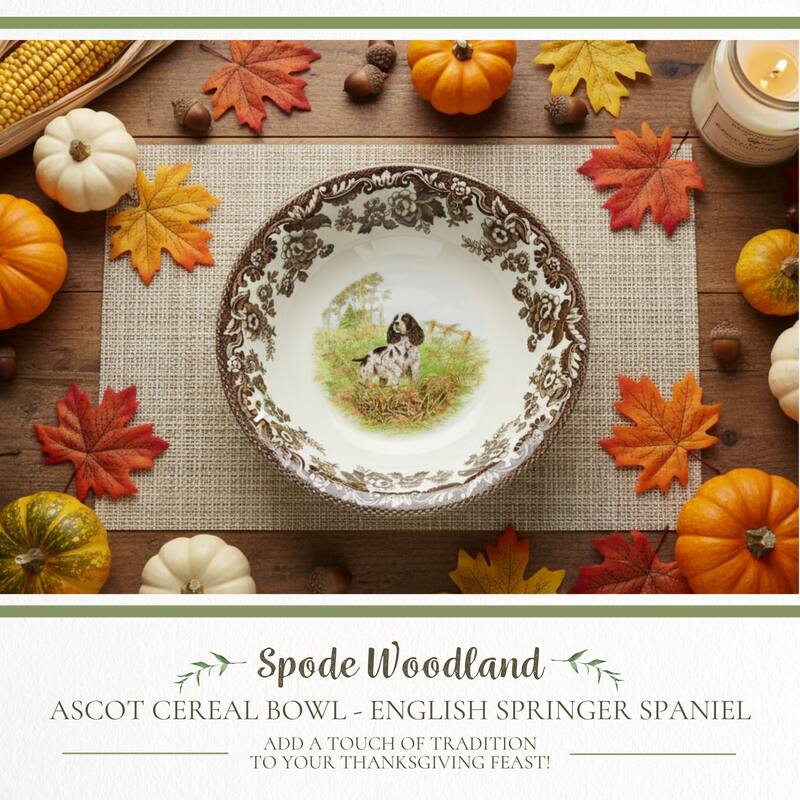 Spode Woodland Ascot Cereal Bowl Assorted Dogs - 8 Inch