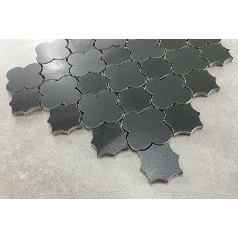 Basalt Gothic Clover Marble Mosaic Wall And Floor Tile - 1 Case (10 Sheets)