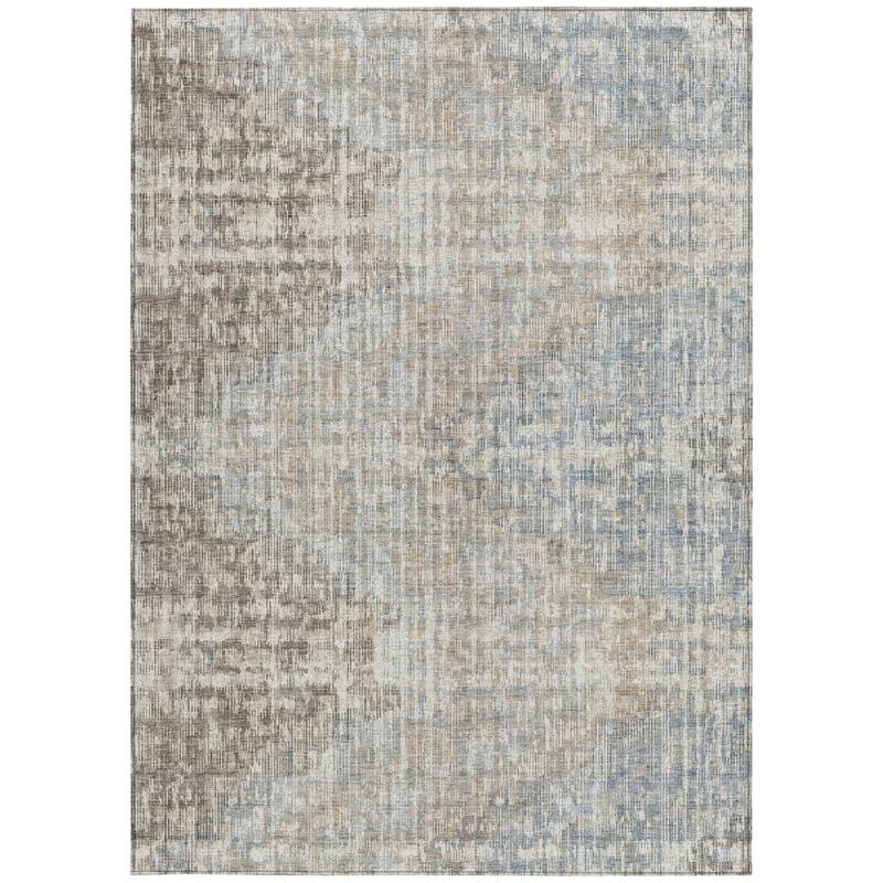 HomeRoots Geometric Transitional Rectangle Outdoor Rug