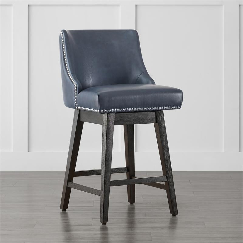 Olive Upholstered Counter Height Swivel Barstools-Single