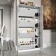 preview thumbnail 13 of 17, White Shoe Cabinet with Full-Length Mirror Stylish Vertical Storage