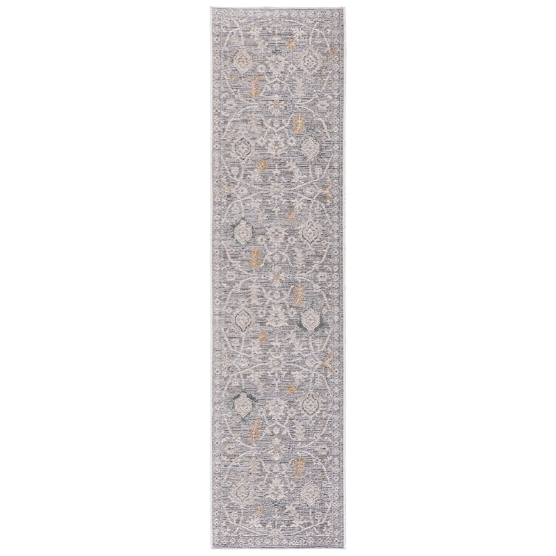 SAFAVIEH Miranda Cheng Traditional Rug - 2' x 8' Runner - Grey/Ivory Beige