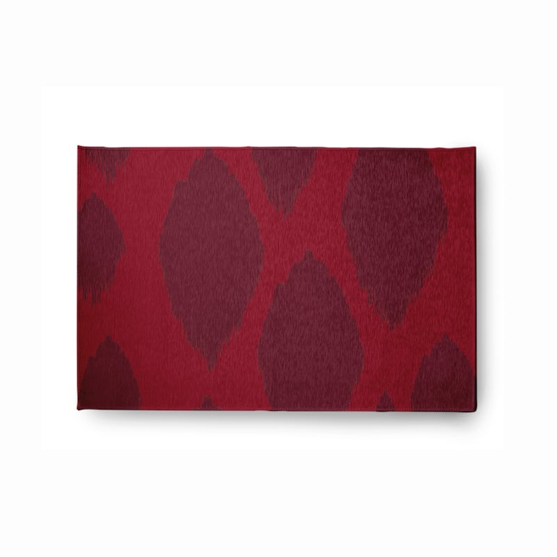 Web of Ikat Soft Chenille Rug - 2' x 3' - Dark Red