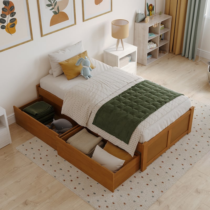 Concord Platform Bed with Footboard and Storage Drawers