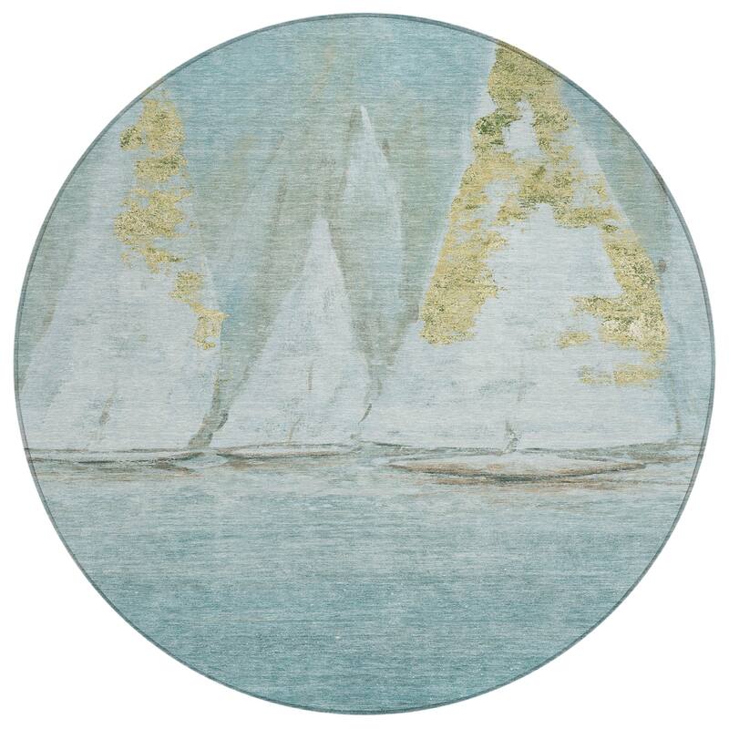 HomeRoots Nautical Transitional Rectangle Outdoor Rug