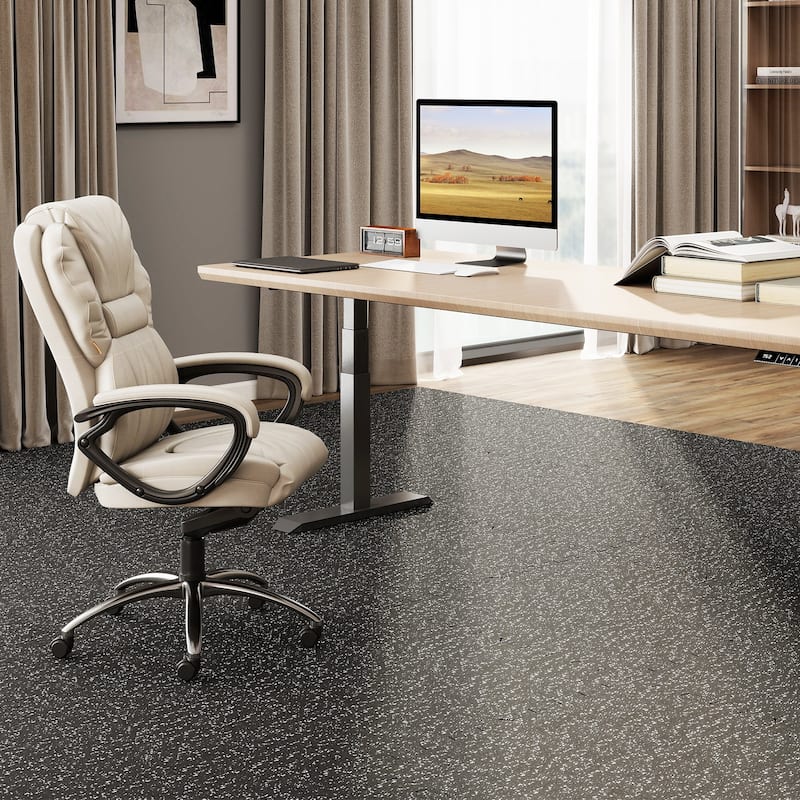 Black Interlocking Foam Exercise Mat Puzzle Tiles 48 Sq Ft Rubber and PE Foam Gym Flooring - 24" x 24"