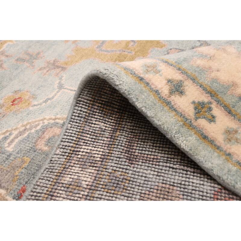 ECARPETGALLERY Hand-knotted Modern Oushak Light Blue Wool Rug - 8'9 x 11'10