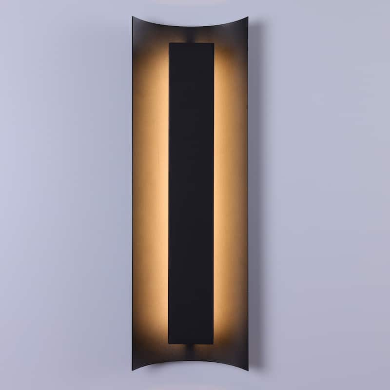 2-Pack Black Modern/Contemporary LED Outdoor Wall Lantern Sconce