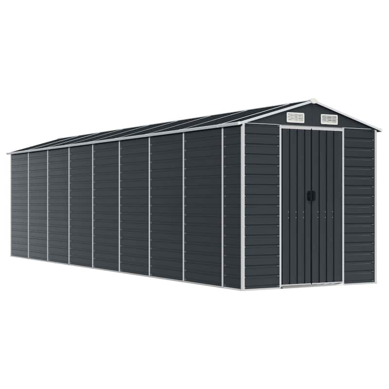 vidaXL Garden Shed Metal Outdoor Storage Shed Anthracite Galvanized Steel