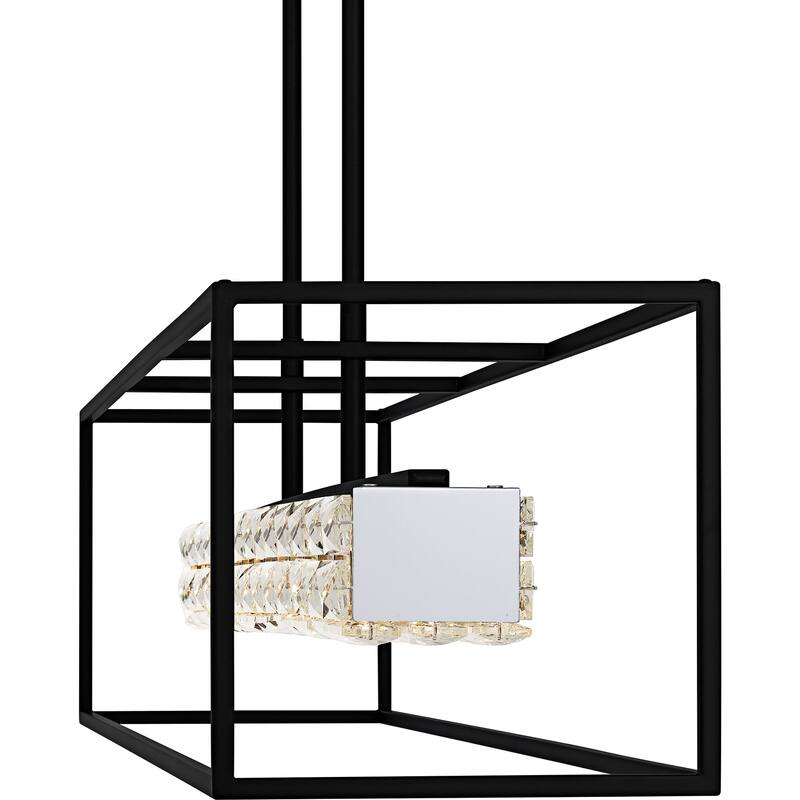 Dazzle Integrated LED Matte Black Linear Chandelier