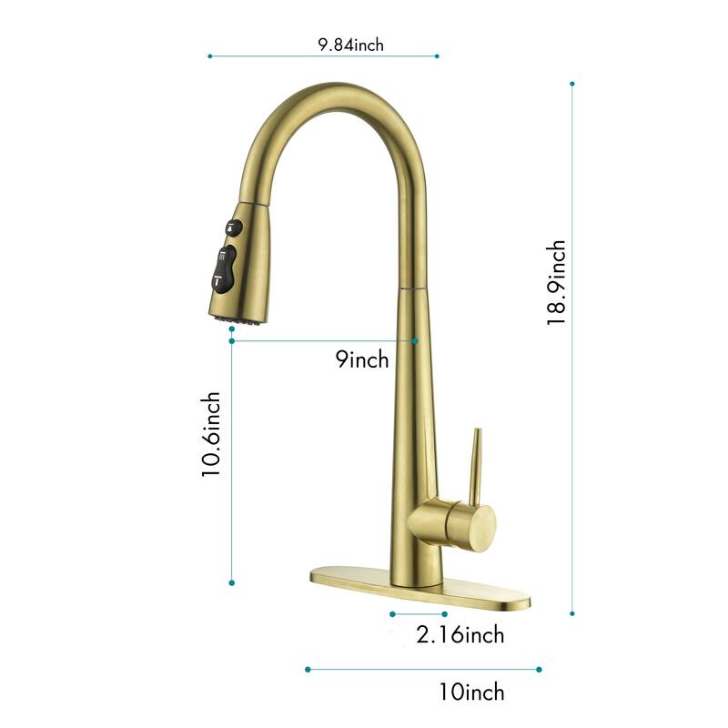 Kitchen Faucet with Pull Down Sprayer Stainless Steel