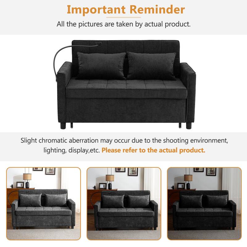 56.9 " Pull-Out Lounge Sofa Bed