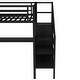 preview thumbnail 7 of 21, Full /Queen Size Metal Loft Bed with L-shaped Desk,USB,Wardrobe,LED