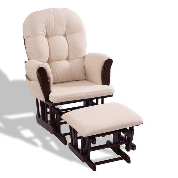 Adjustable Backrest Baby Nursery Rocking Chair Ottoman Set On Sale Overstock 30732387