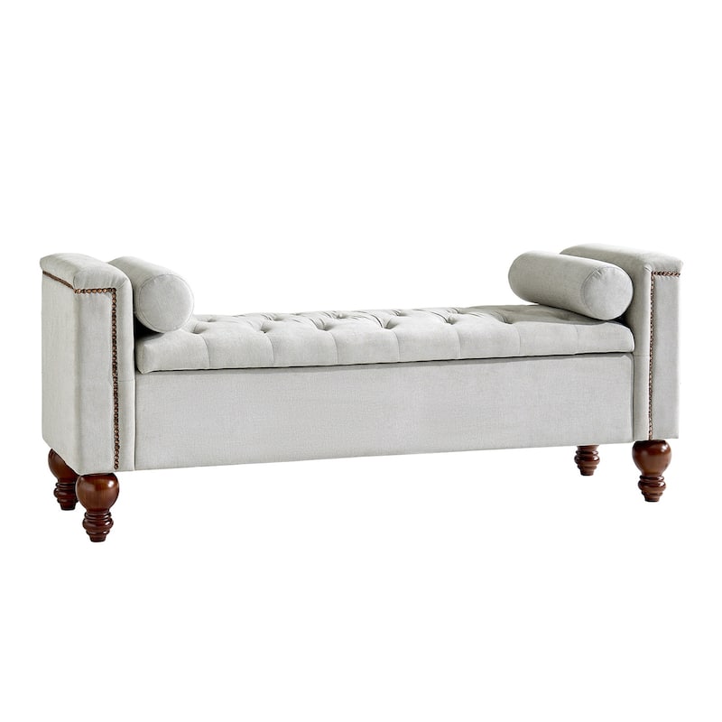 Poncio Storage solid wood legs Bench by HULALA HOME