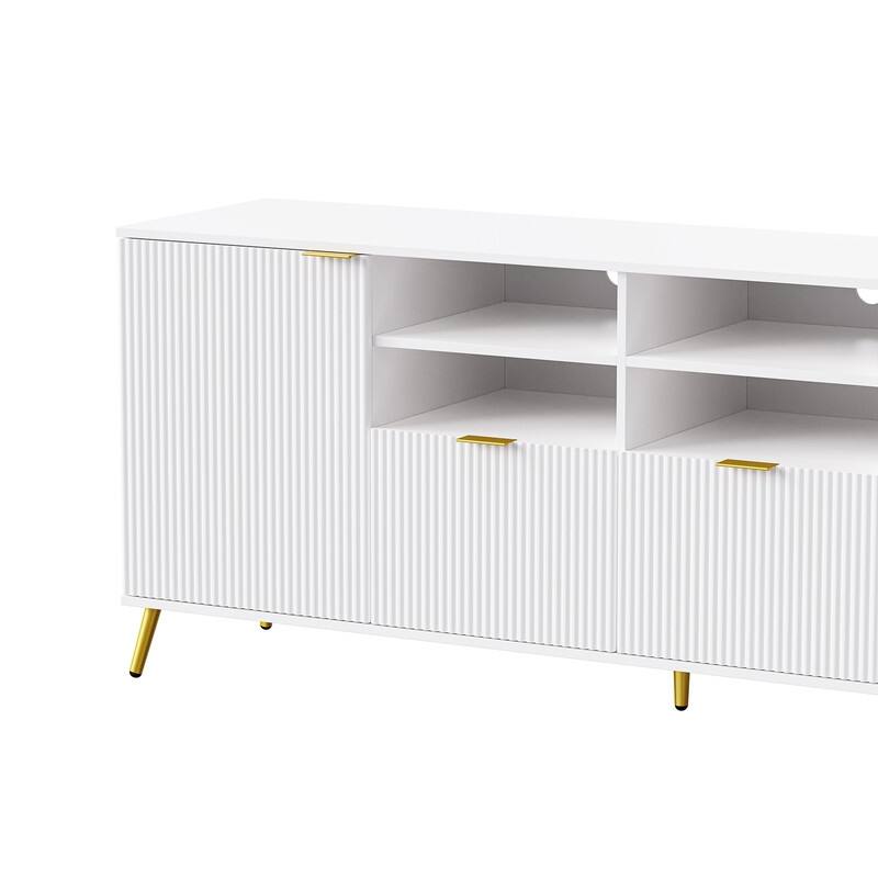 4-Piece Wood Wall Unit Entertainment Center with 13 shelves,8 Drawers and 2 Cabinets
