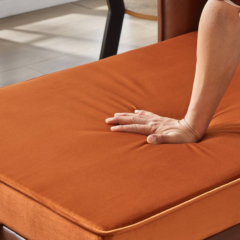 65" Storage Chaise Lounge Sofa with PU and Velvet Upholstery, Modern Sleeper Sofa with Hidden Storage