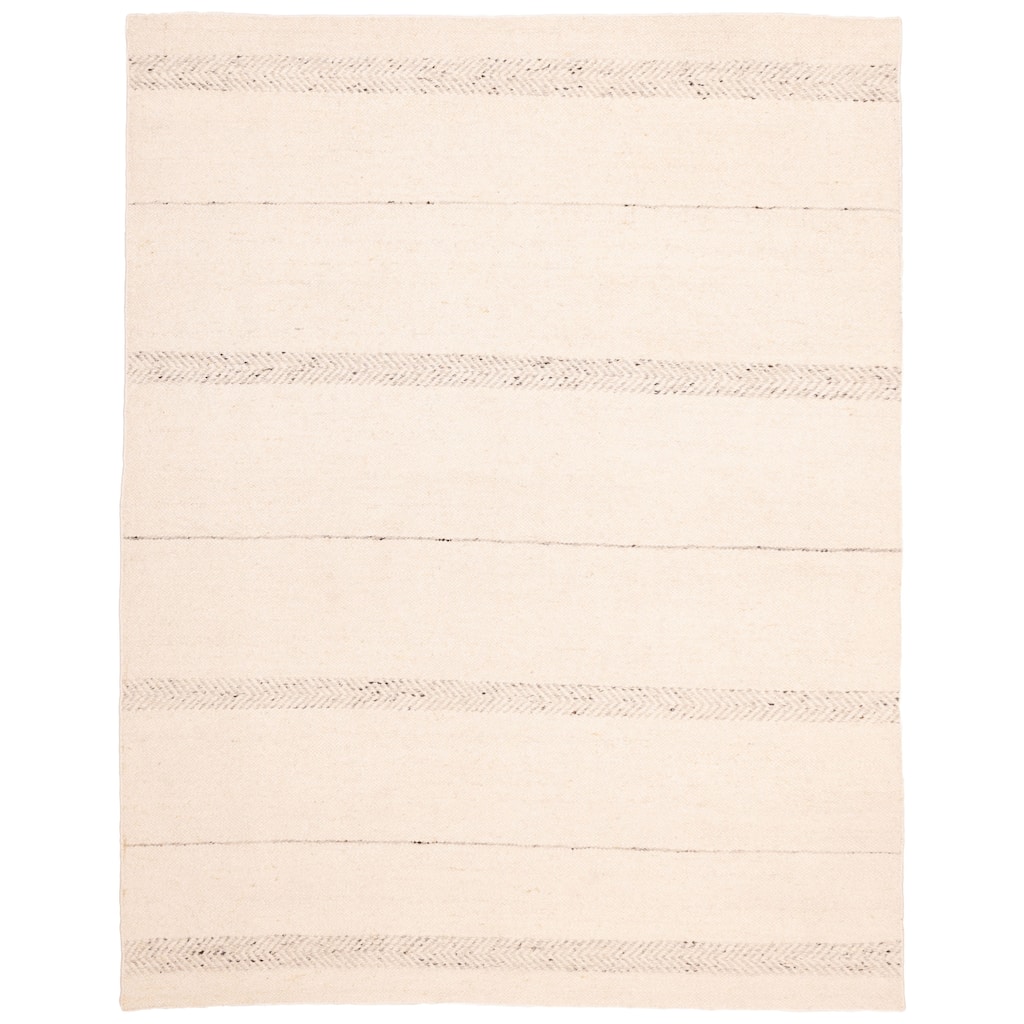 ECARPETGALLERY Hand Woven Looma Cream Wool Rug - 8'10 x 11'9