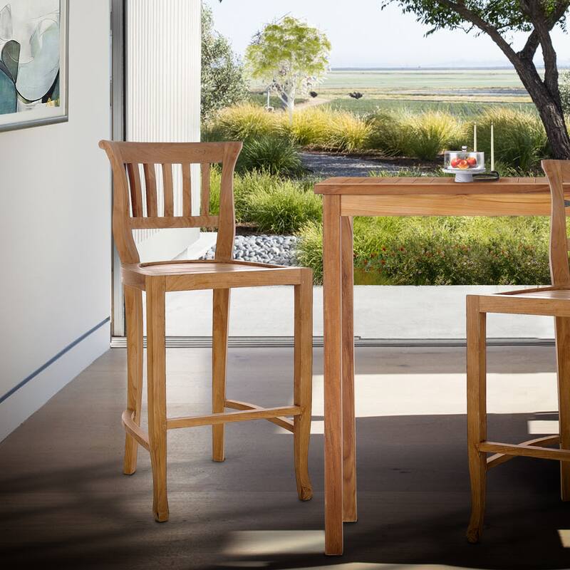 Teak Wood Amsterdam Counter Stool, 24 inch seat