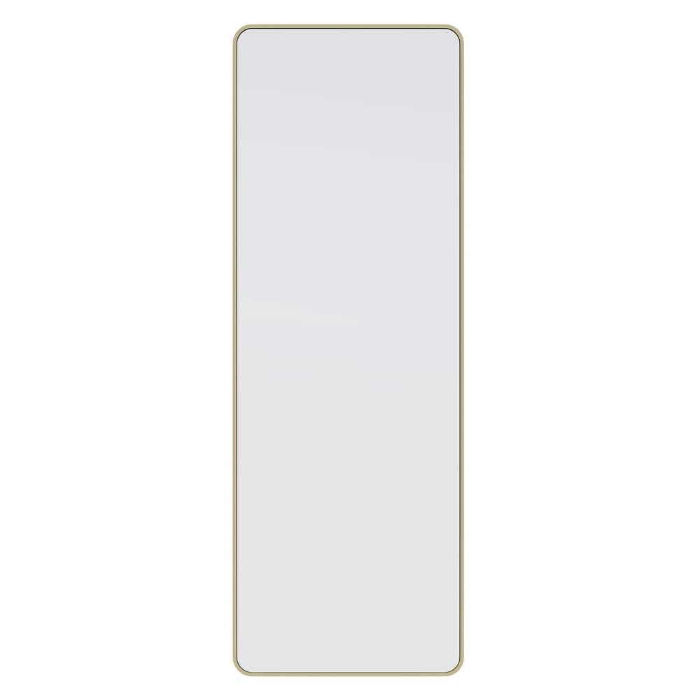 Glass Warehouse 67 in. H x 24 in. W Square Radius Leaner Dressing Stainless Steel Framed Mirror
