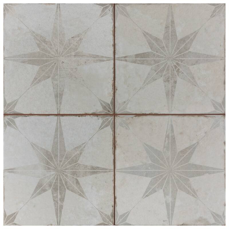 Merola Tile Kings Star White 17-5/8" x 17-5/8" Ceramic Floor and Wall Tile