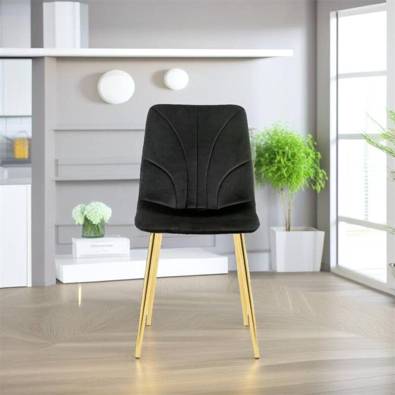 Modern Simple Light Luxury Dining Chair Home Bedroom Dressing Chair - Black