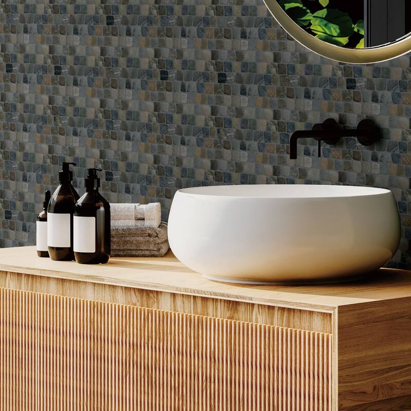 Canine Mix Pebble Mosaic Tiles for Backsplash Kitchen and Bathroom Wall (12" X 12") 5 tiles per case - Case (5 Tiles)