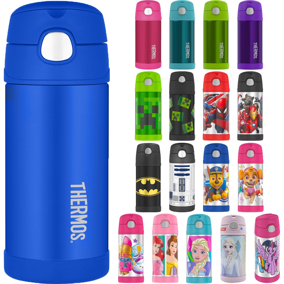 thermos blue water bottle