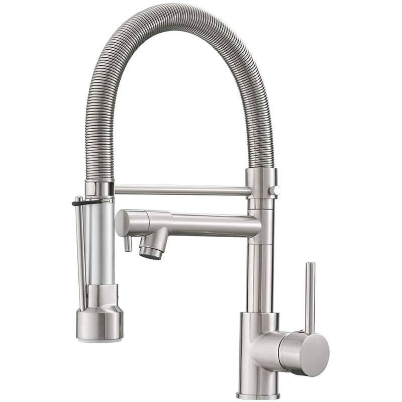 Pull Down Single Handle Kitchen Faucet - Off-White