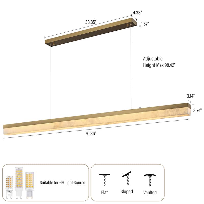 KAYLA Alabaster Pendant Light 1200 - 1800 Matte Black/Gold