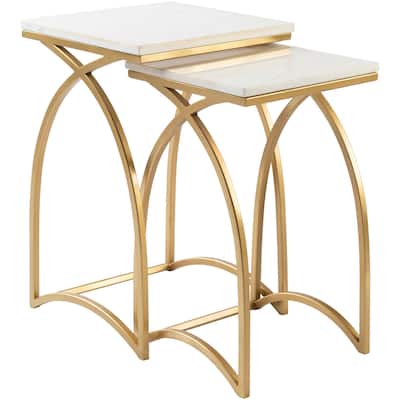 Livabliss Melissa 2-piece Marble Top Nesting Table Set