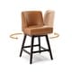 preview thumbnail 7 of 8, 26 in. Fabric Upholstered Counter Height Swivel Bar Stool with Footrest - 19.6"D x 19.6"W x 37"H