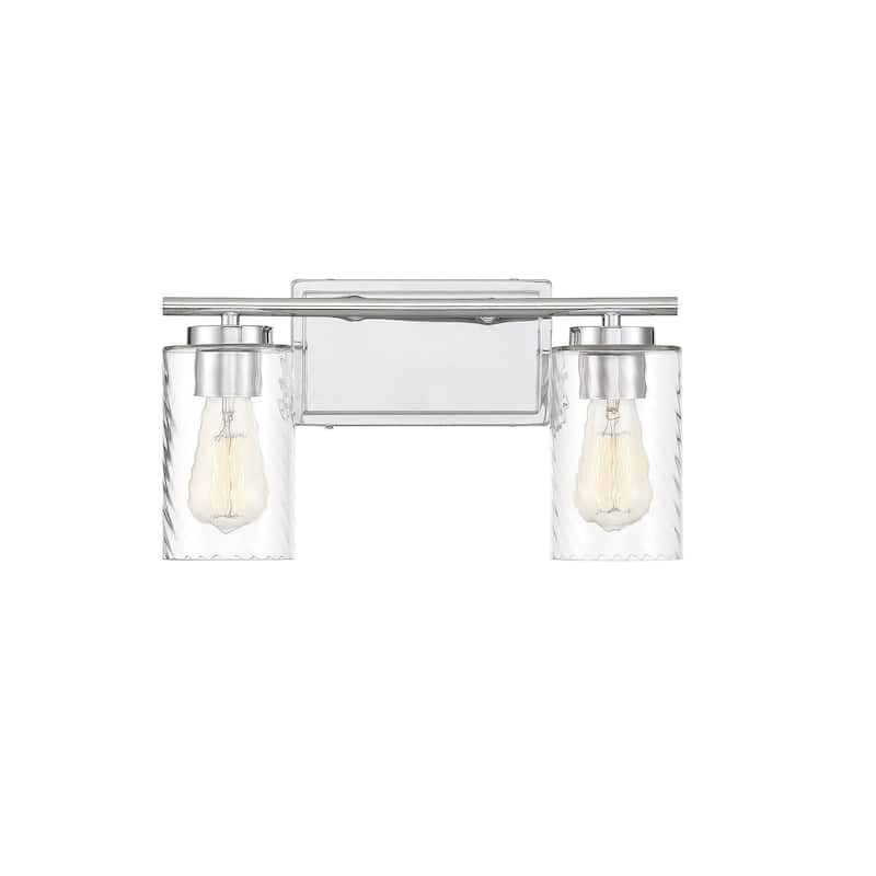 Meridian M80037 2 Light 15" Wide Bathroom Vanity Light with Swirl - Chrome