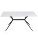 preview thumbnail 62 of 131, Elega Modern Sintered Stone Dining Table Modern Trestle Base Powder-Coated Steel Frame Kitchen Table - 47"-71"