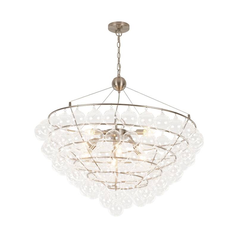 Luxury Sculptural Cluster Glass Globe Bubble Round Cage Chandelier
