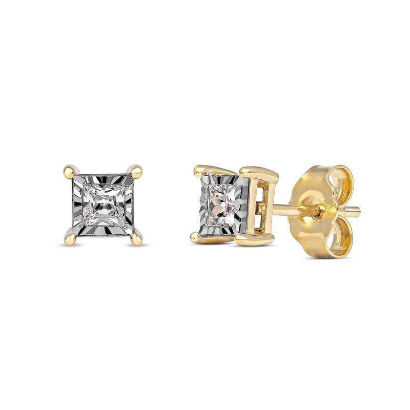 1/20ct to 3/4ct TDW Diamond Solitaire Stud Earrings in Silver for Women