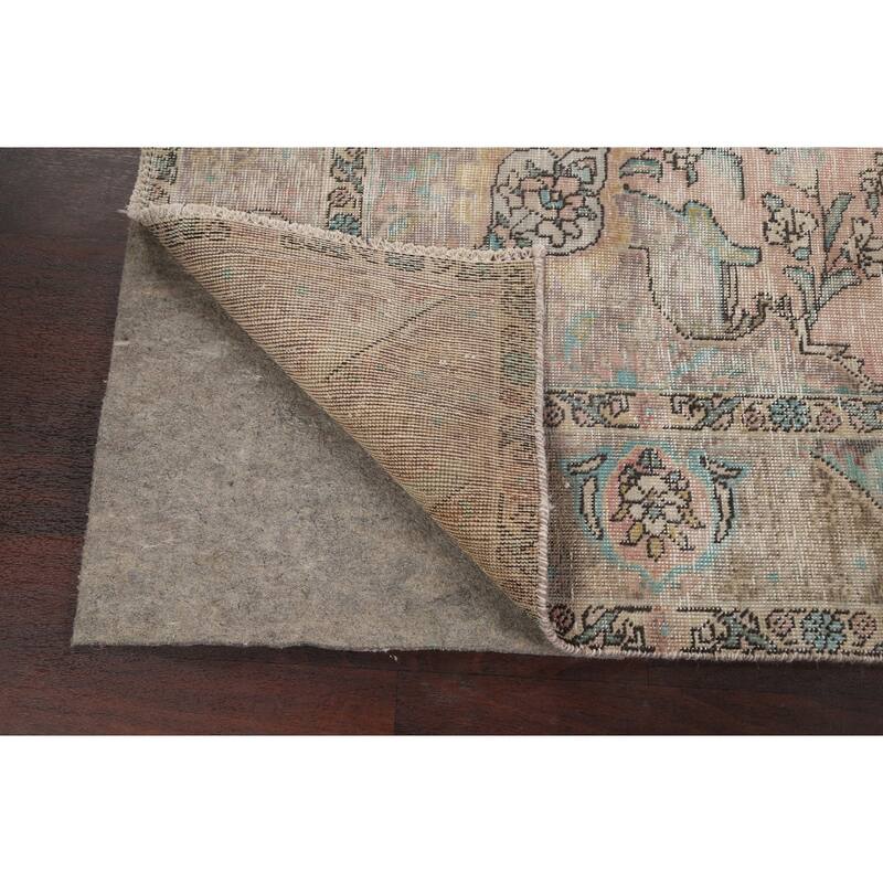 Muted Distressed Tabriz Persian Area Rug Wool Hand-knotted Carpet - 6'6" x 9'1"